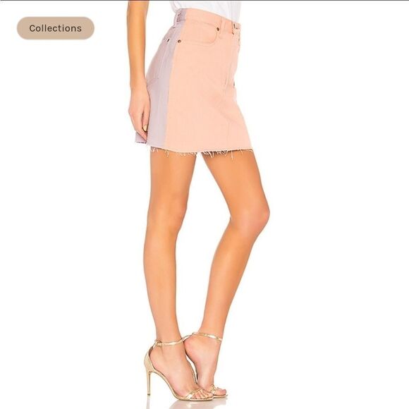Rag&bone peach and lilac Moss jean skirt sz 31 - Picture 4 of 16